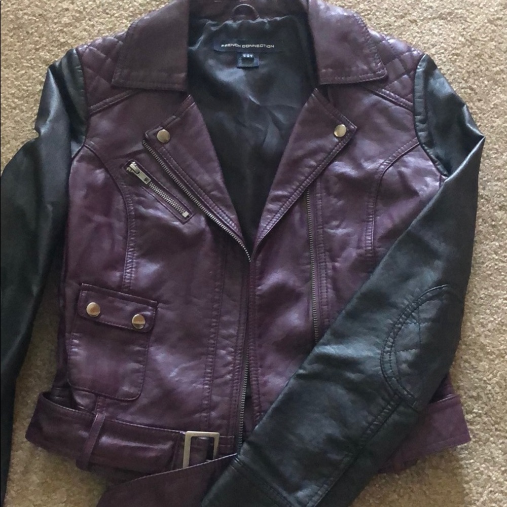 Faux Leather Bomber Jacket by French Connection